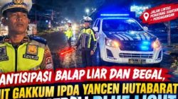 Antisipasi Balap Liar dan Begal, Kanit Gakkum IPDA Yancen Hutabarat Pimpin Patroli Blue Light Jaga Kenyamanan Malam Minggu