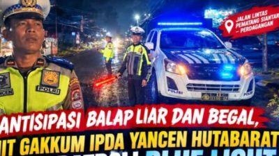 Antisipasi Balap Liar dan Begal, Kanit Gakkum IPDA Yancen Hutabarat Pimpin Patroli Blue Light Jaga Kenyamanan Malam Minggu