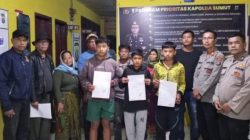 Reaksi Cepat Kapolsek Dolok Silau Gagalkan Tawuran Dini Hari, 13 Remaja dan 3 Kelewang Diamankan