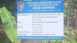 Rehabilitasi JL Desa JL H.Ismail Desa Ciporos Diduga Tidak Transparan dan dipertanyakan Spesifikasi