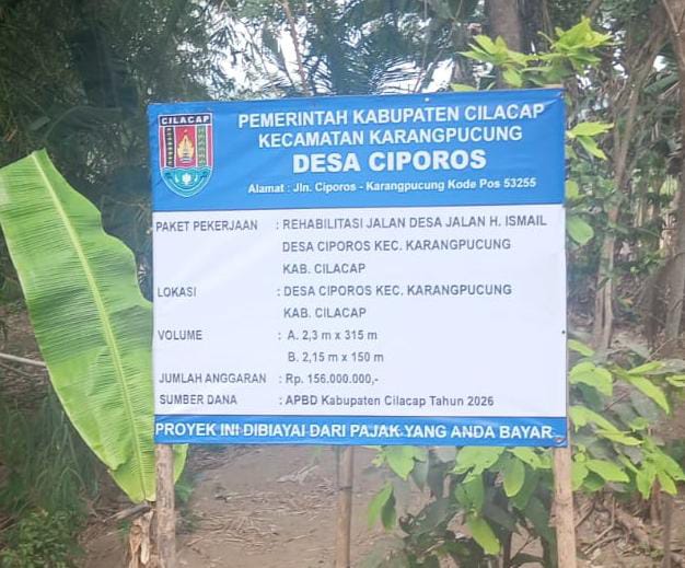 Rehabilitasi JL Desa JL H.Ismail Desa Ciporos Diduga Tidak Transparan dan dipertanyakan Spesifikasi