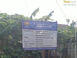 Peningkatan Jalan Desa Ciporos Kualitasnya Dipertanyakan
