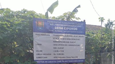Peningkatan Jalan Desa Ciporos Kualitasnya Dipertanyakan