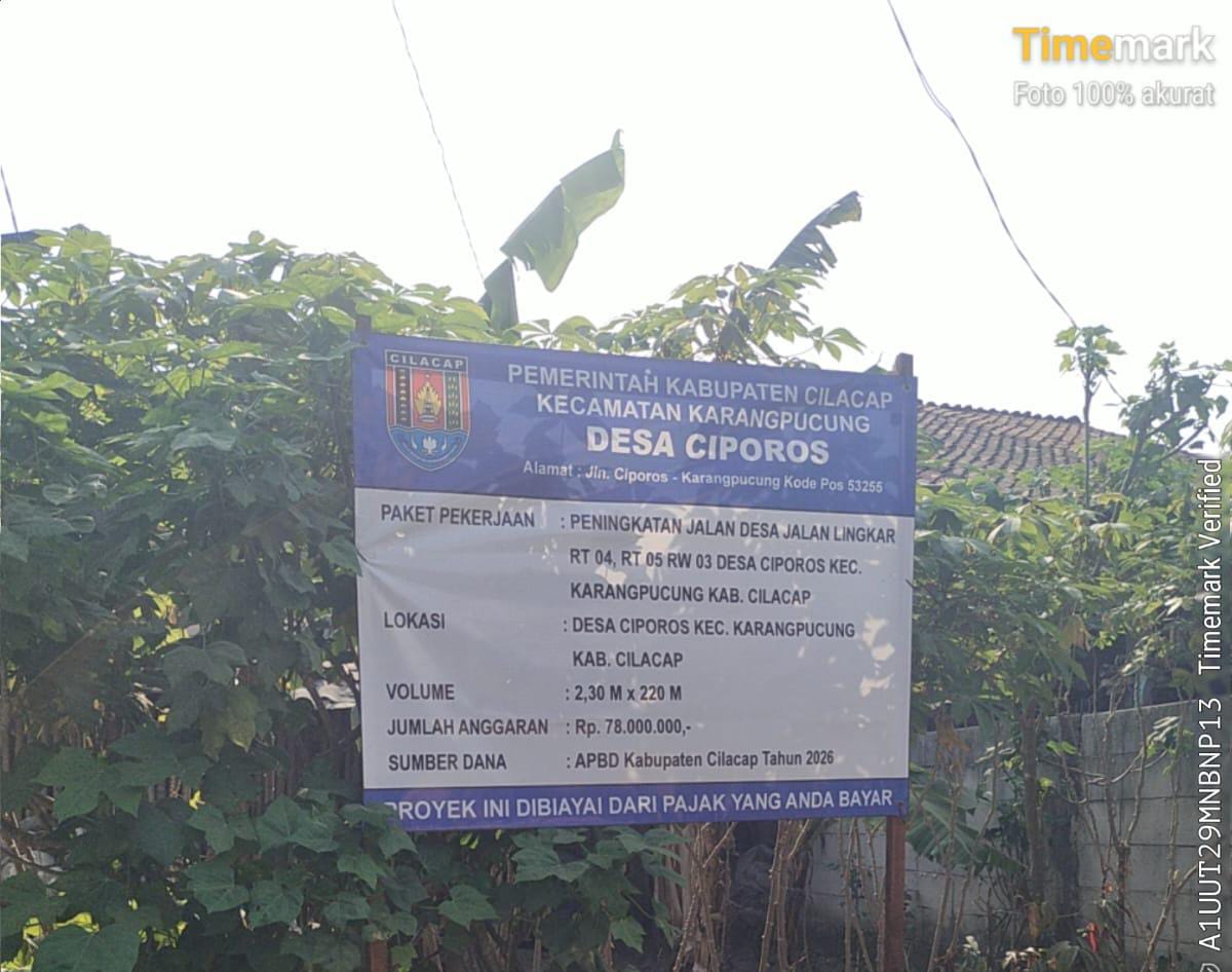 Peningkatan Jalan Desa Ciporos Kualitasnya Dipertanyakan