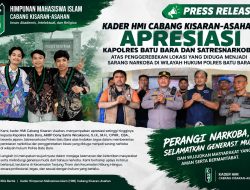 Muhammad Fikri Gunawan Dan Kader  HMI Cabang Kisaran Apresiasi Satres Narkoba Polres Batu Atas Pengerebekan Lokasi Sarang Rakoba