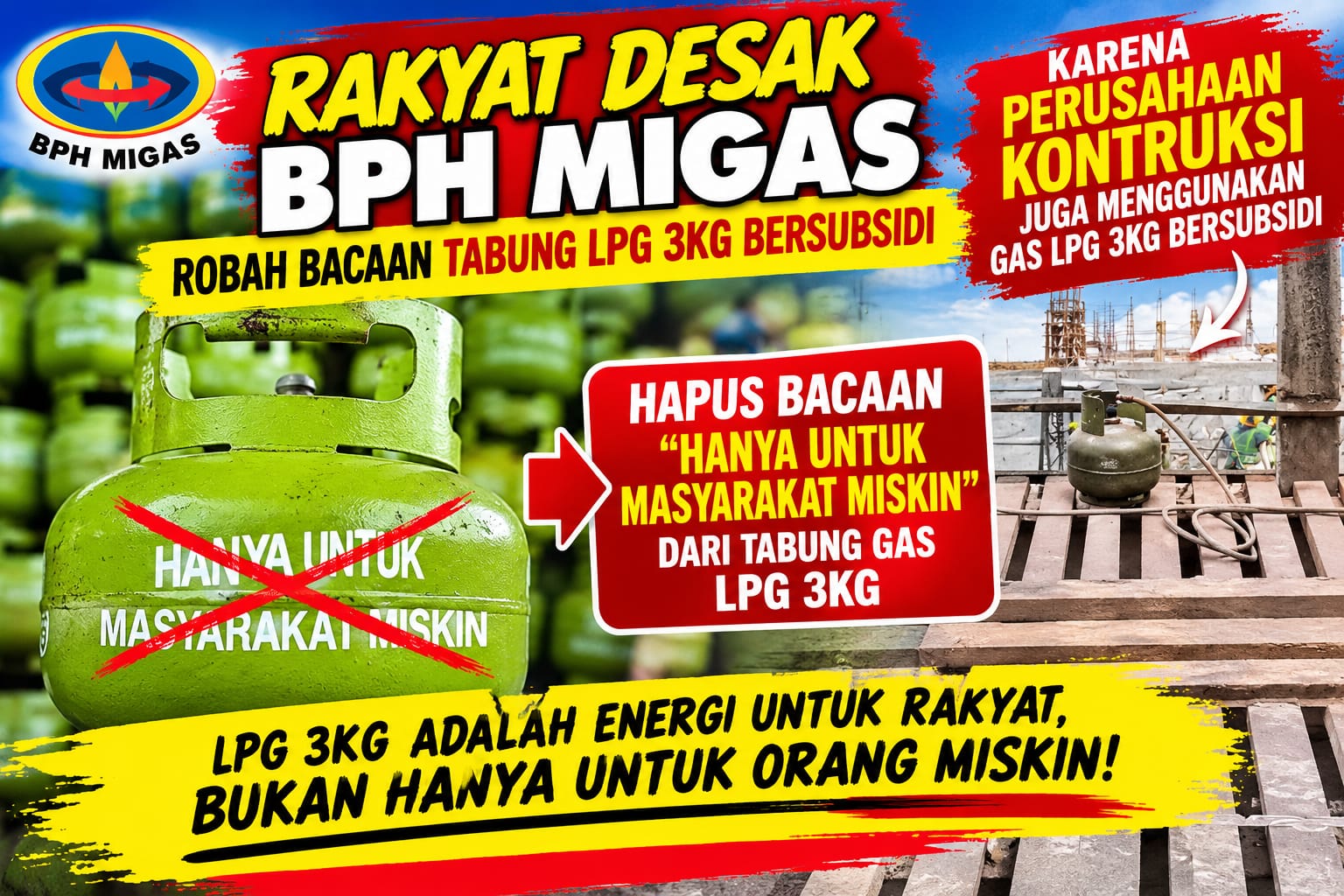 PROTES MASYARAKAT: DIDUGA LPG 3 KG BERSUBSIDI DIGUNAKAN UNTUK PEKERJAAN REHABILITASI JEMBATAN KELAPA SEBATANG