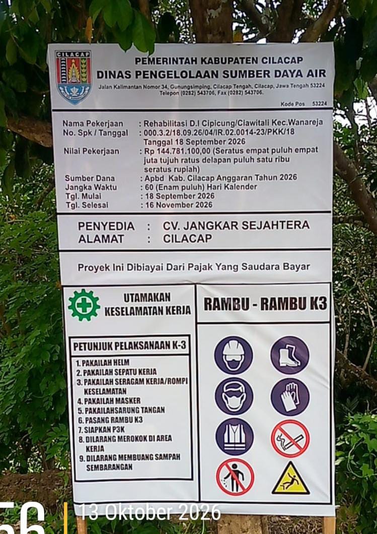 Rehabilitasi D.I Cipicung Ciawitali Diduga Tidak Sesuai Dengan Gambar