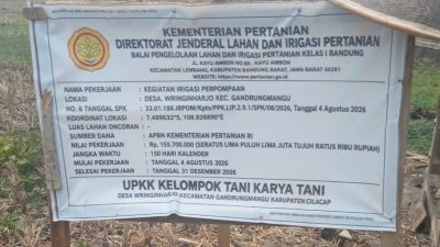 Pembangunan IRPOM Dikerjakan Oleh UPKK Kelompok Tani Karya Tani Diduga Tidak Sesuai Spesifikasi