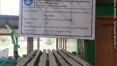 Revitalisasi Pekerjaan Rehab PAUD Siwi Lestari LayanSari Diduga Tidak Sesuai RAB