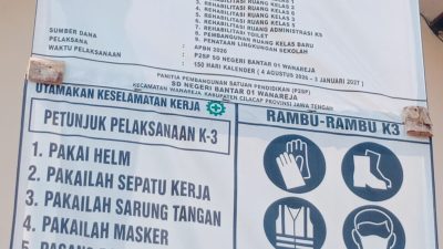 Revitalisasi SD Negeri Bantar 01 Wanareja Diduga Tidak Sesuai Spesifikasi